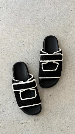 Abbot Sandals - Black / White Contrast