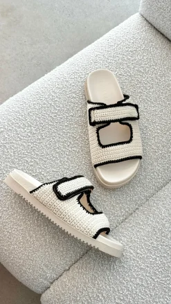 Abbot Sandals - White / Black Contrast