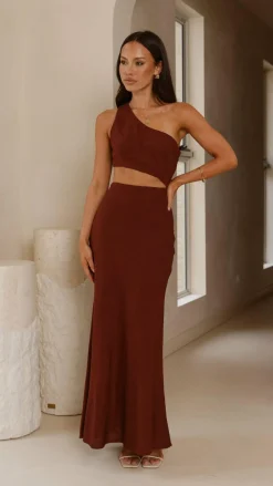 Abia Maxi Dress - Chocolate