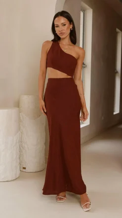 Abia Maxi Dress - Chocolate