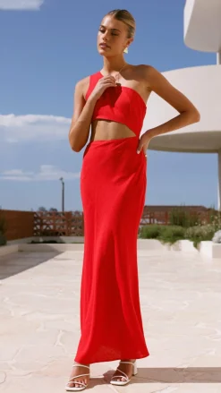 Abia Maxi Dress - Red