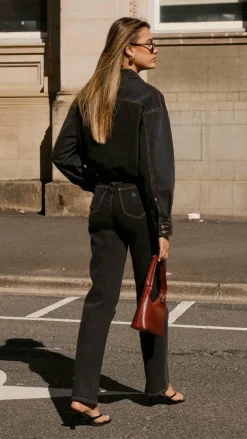 Abrand Denim Bomber Cara - Washed Black