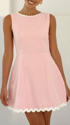 Aceline Mini Dress - Pink/White