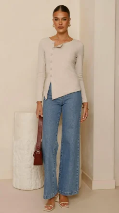 Addison Long Sleeve Top - Stone