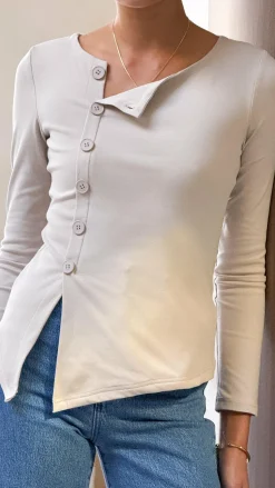 Addison Long Sleeve Top - Stone