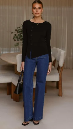 Addison Long Sleeve Top - Black