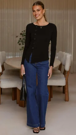 Addison Long Sleeve Top - Black