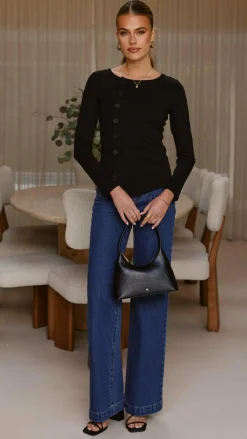 Addison Long Sleeve Top - Black