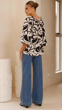 Addison Top - Black/Beige