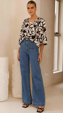 Addison Top - Black/Beige