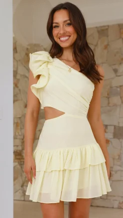 Addo Ruffle Mini Dress - Yellow