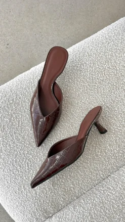 Adele Heel - Chocolate Patent Croc