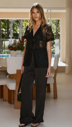 Adley Shirt - Black Lace