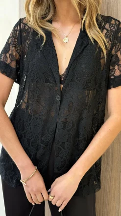 Adley Shirt - Black Lace