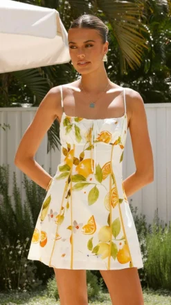 Agatha Mini Dress - Yellow Print