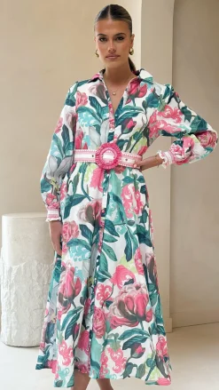 Aida Long Sleeve Maxi Dress - Spritz Pink