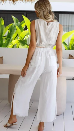 Aimee Linen Top - Oat