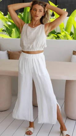 Aimee Linen Top - Oat