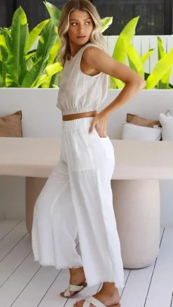 Aimee Linen Top - Oat