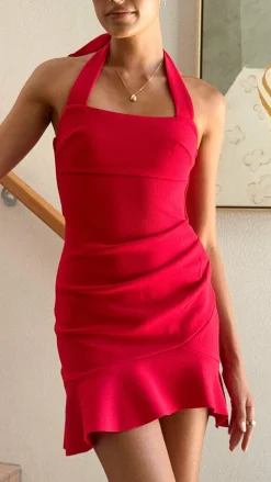 Airlea Halter Mini Dress - Red