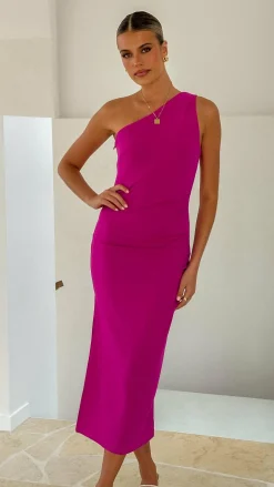 Alaina Midi Dress - Magenta