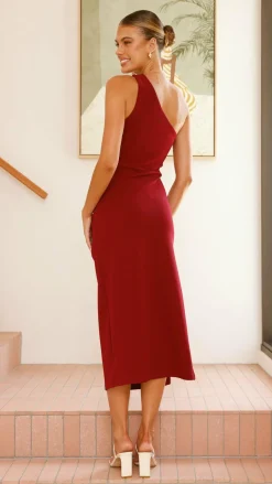 Alaina Midi Dress - Wine