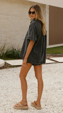 Alaina Skort - Black Denim