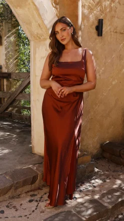 Alaria Maxi Dress - Rust