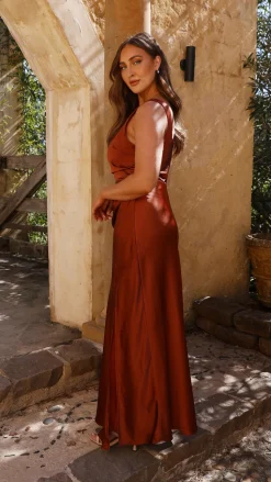 Alaria Maxi Dress - Rust