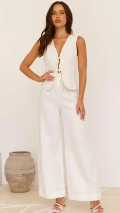 Alisa Tie Vest - Light Beige