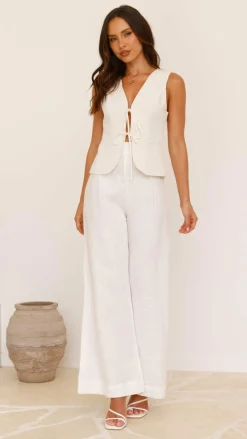 Alisa Tie Vest - Light Beige