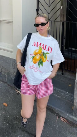 Amalfi Top and Shorts Set - Gingham Mango