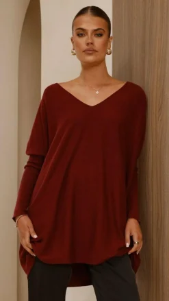 Amalia Knit Top - Burgundy