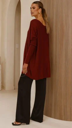 Amalia Knit Top - Burgundy