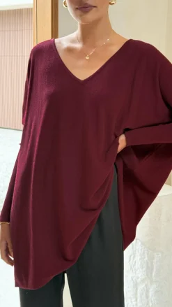 Amalia Knit Top - Burgundy