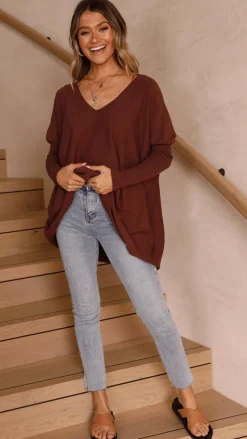 Amalia Knit Top - Chocolate