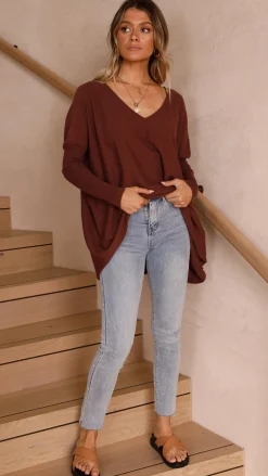 Amalia Knit Top - Chocolate