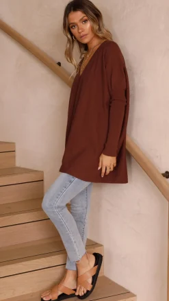 Amalia Knit Top - Chocolate