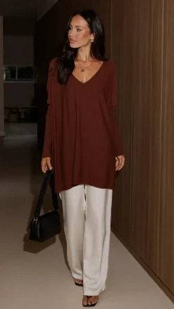 Amalia Knit Top - Chocolate