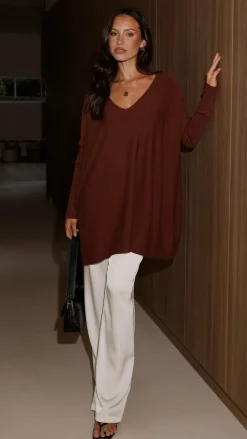 Amalia Knit Top - Chocolate