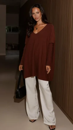 Amalia Knit Top - Chocolate