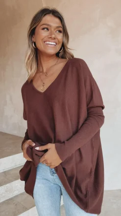 Amalia Knit Top - Chocolate