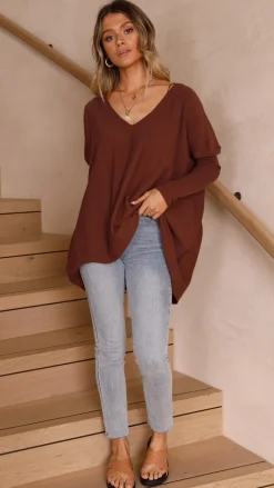 Amalia Knit Top - Chocolate