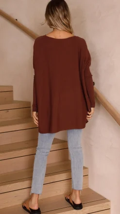 Amalia Knit Top - Chocolate