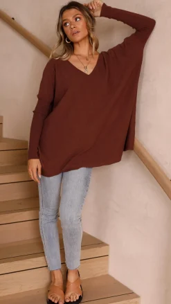 Amalia Knit Top - Chocolate