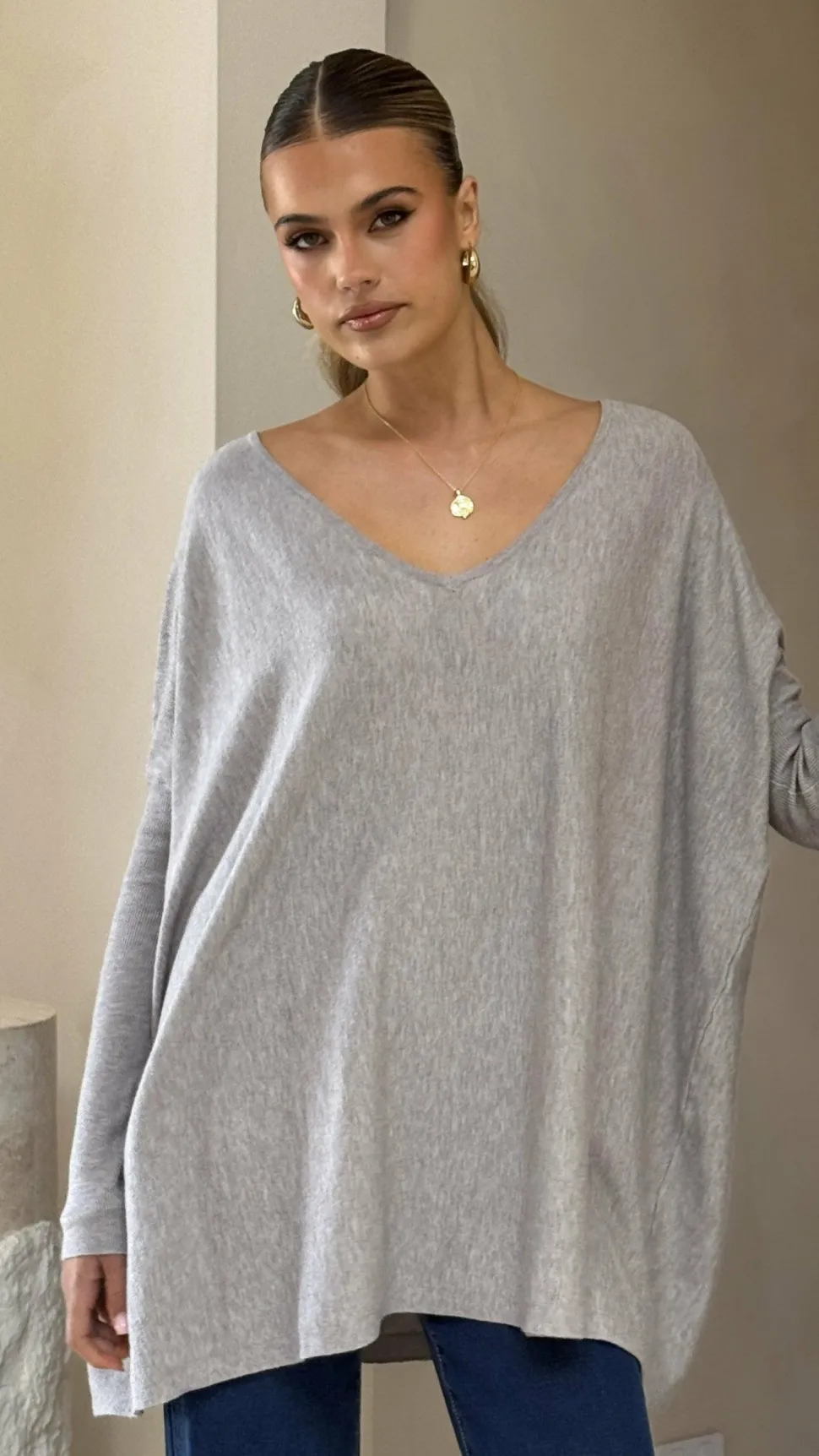 Amalia Knit Top - Grey