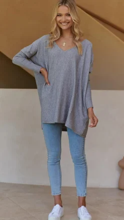 Amalia Knit Top - Grey