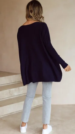 Amalia Knit Top - Navy