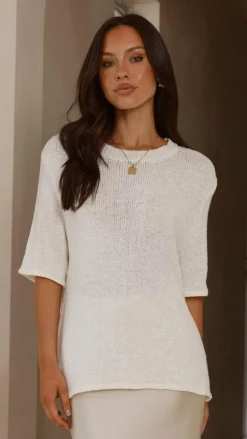 Amara Knit Top - White