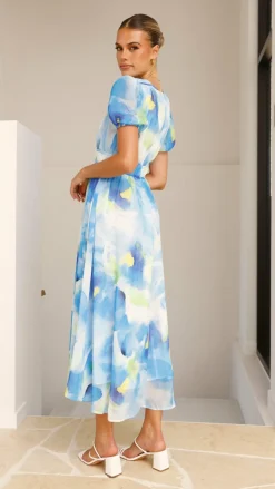 Amberose Maxi Dress - Blue/Green